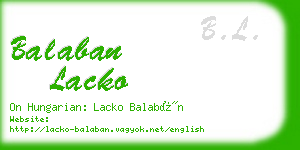balaban lacko business card